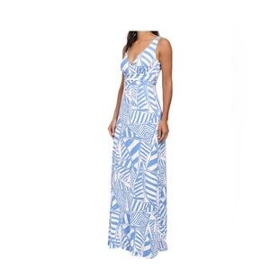 LILLY PULITZER SLOANE MAXI DRESS BAY BLUE YACHT SEA PRINT SIZE MEDIUM